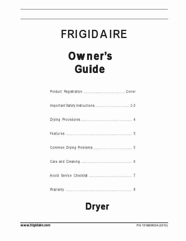 Frigidaire Clothes Dryer 131883500A-page_pdf